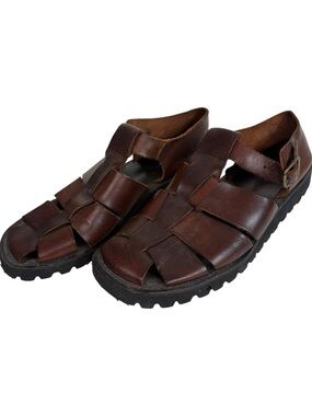 J Crew Men’s Leather Made In Italy Fisherman Sandals